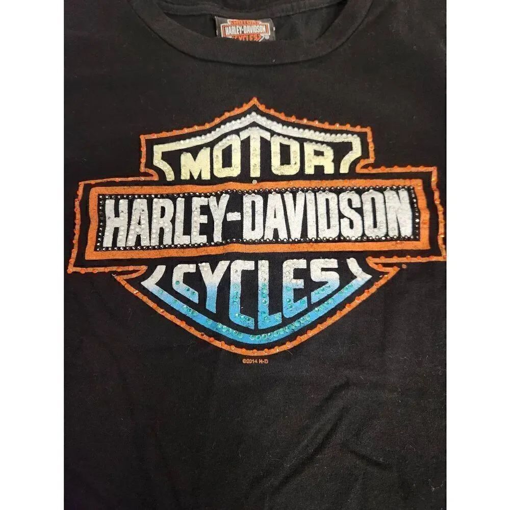 Harley-Davidson LARGE black t-shirt with bling on the front. El Paso TX on the b